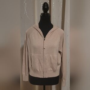 ​NAKED Cashmere Serena Cotton Cashmere Zip-Up Hoodie - Sand - Size XS